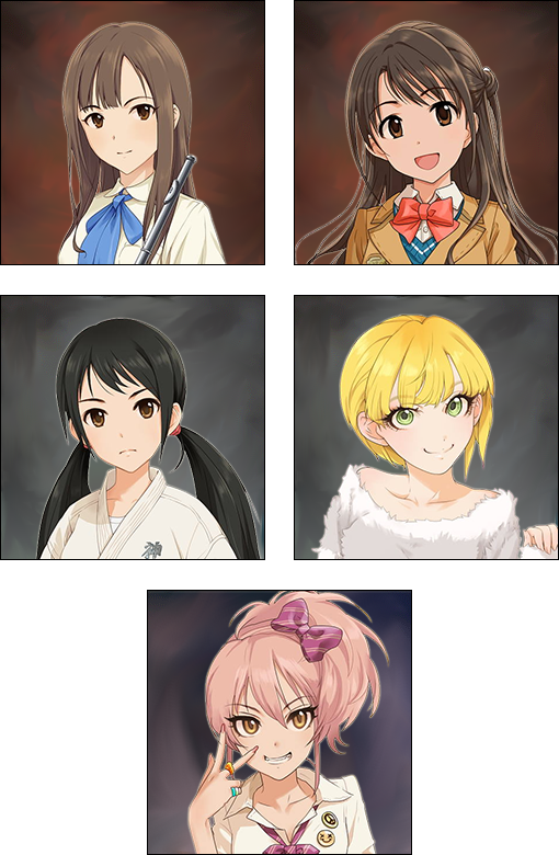 水本ゆかり、島村卯月、中野有香、宮本フレデリカ、城ヶ崎美嘉